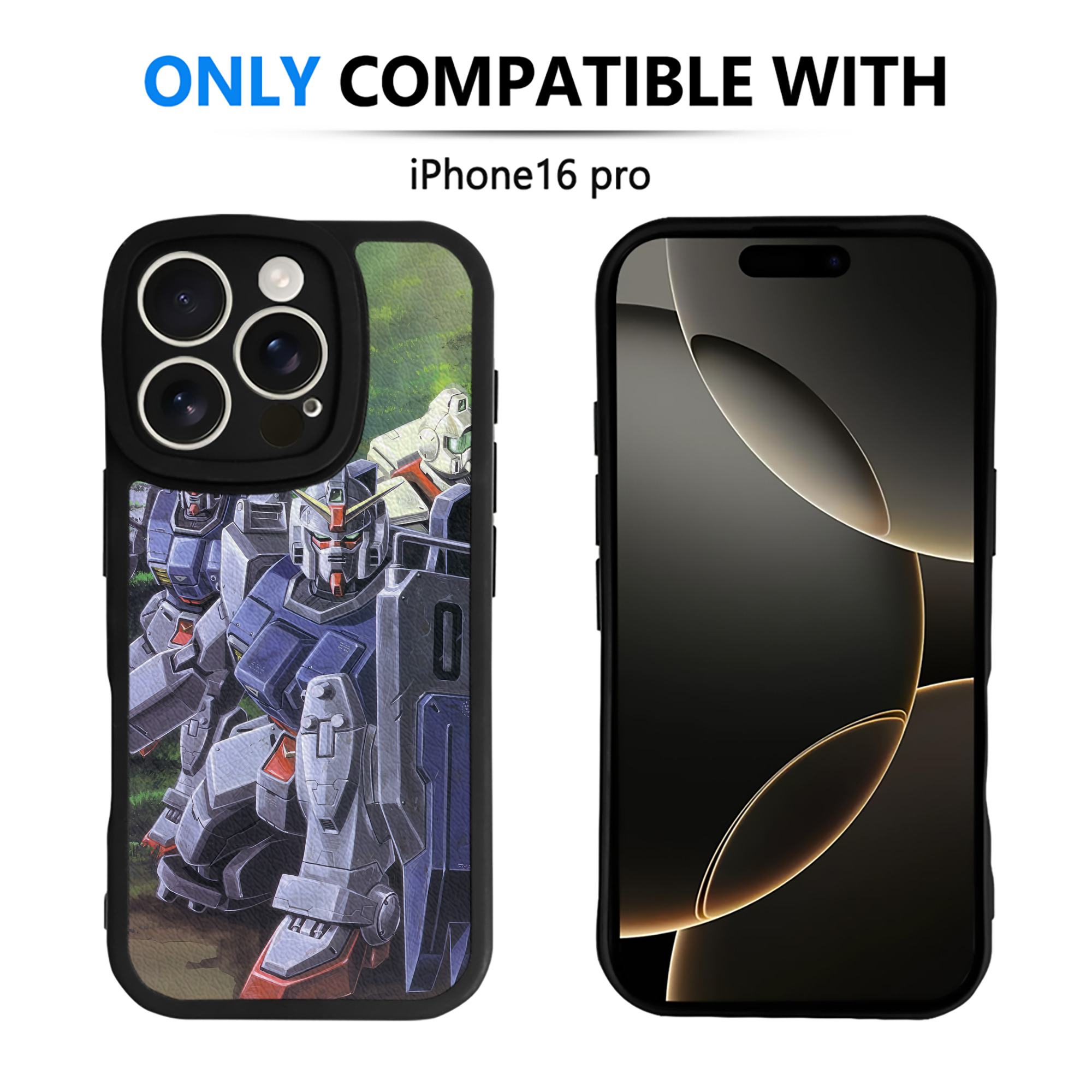 （画像用） 機動戦士ガンダム Mobile Suit Gundam 【iPhone 16シリーズ対応】シリコンスマホケース（レザー調） 材質：シリコン
